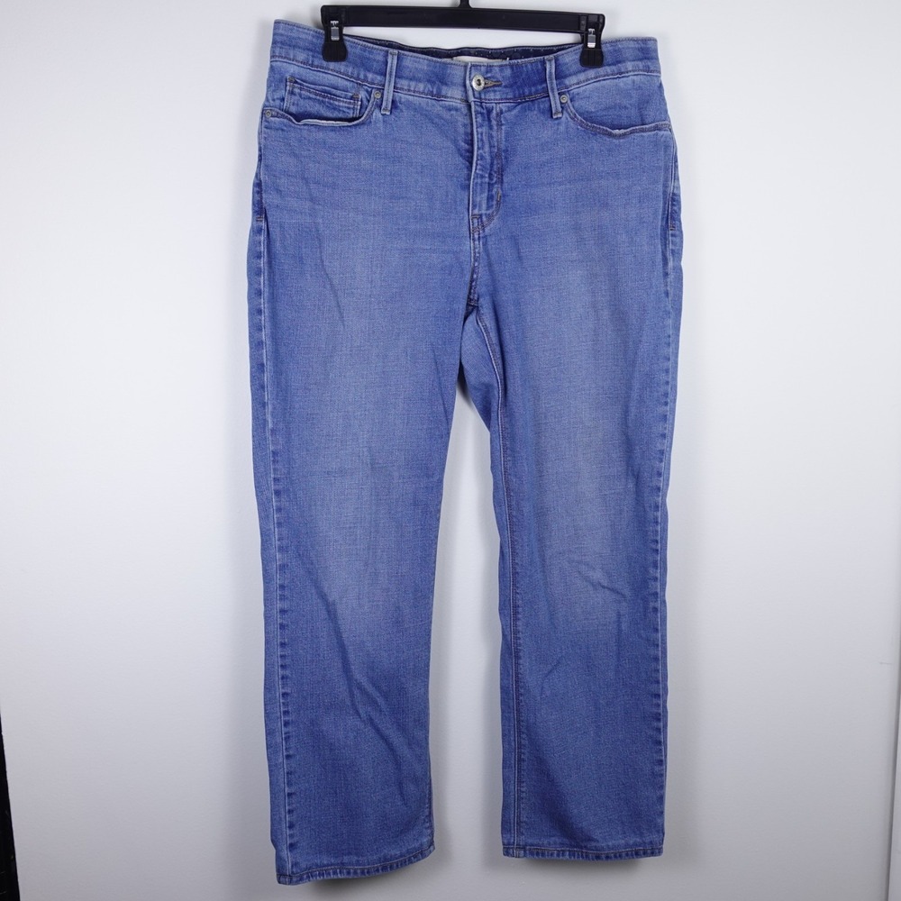 Levis 525 Perfect Waist Straight Leg Jeans Womens Size 12M Blue Denim Stretch